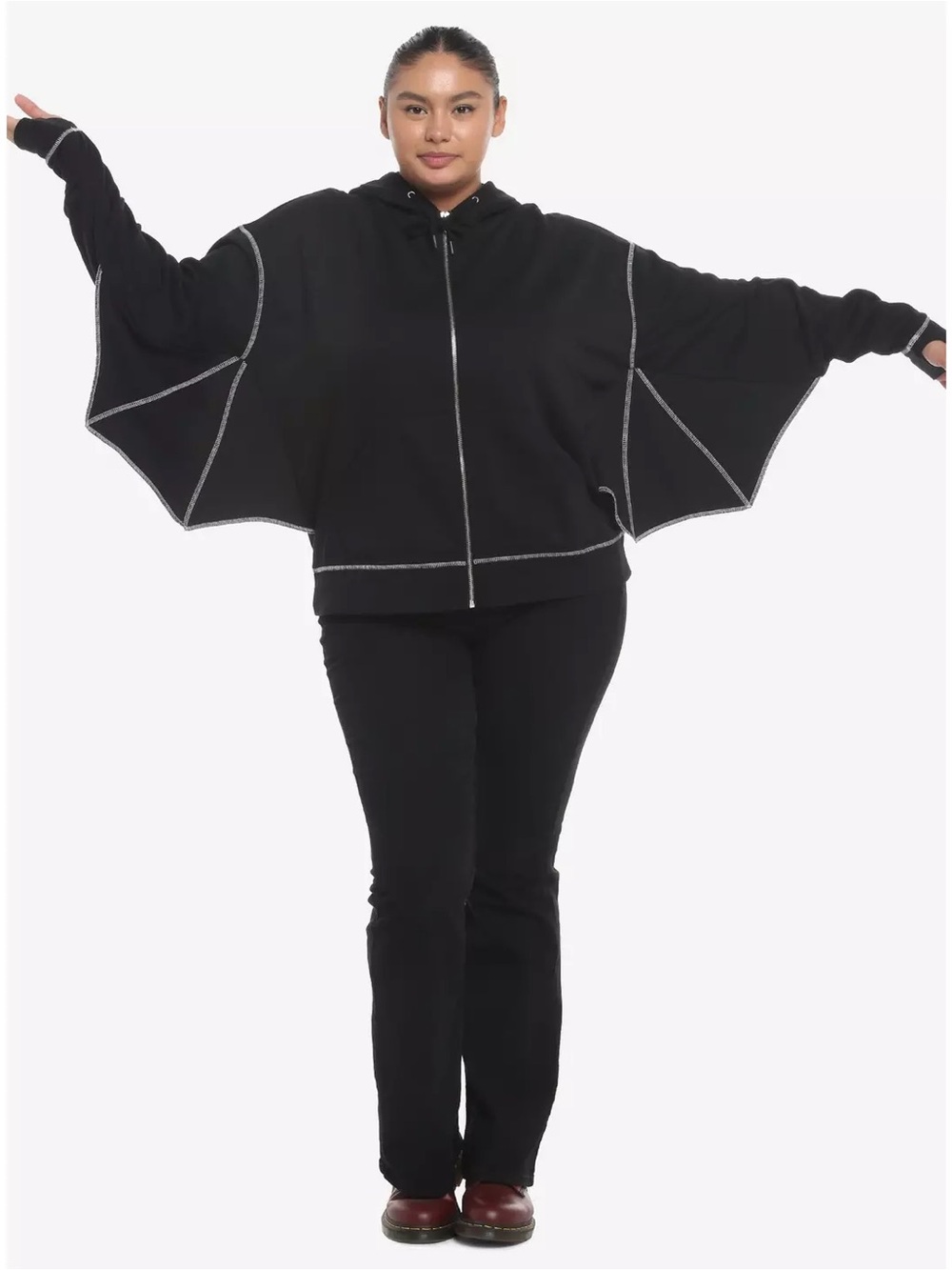 Social Collision Hot topic black bat wing Grunge hoodie 💜